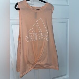 Adidas Coral Knot Front Muscle Tee for Women
